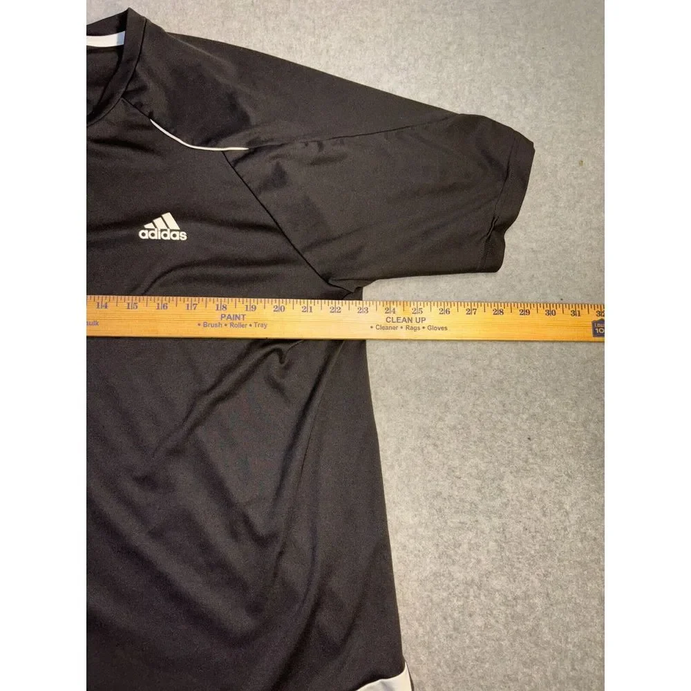 adidas Tee Shirt Men's Size XL Black Short Casual Sleeve Crew Neck Logo Pullover
